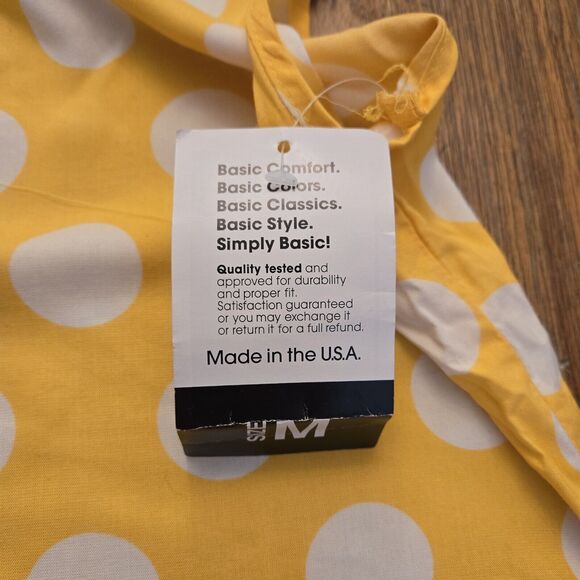 Vintage Simply Basic Womens Medium Polka Dot Yellow Tank Top - Picture 3 of 6